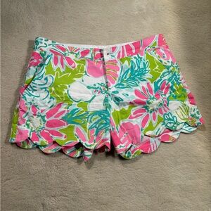 LILLY PULITZER Floral Pink and Green Women's Shorts